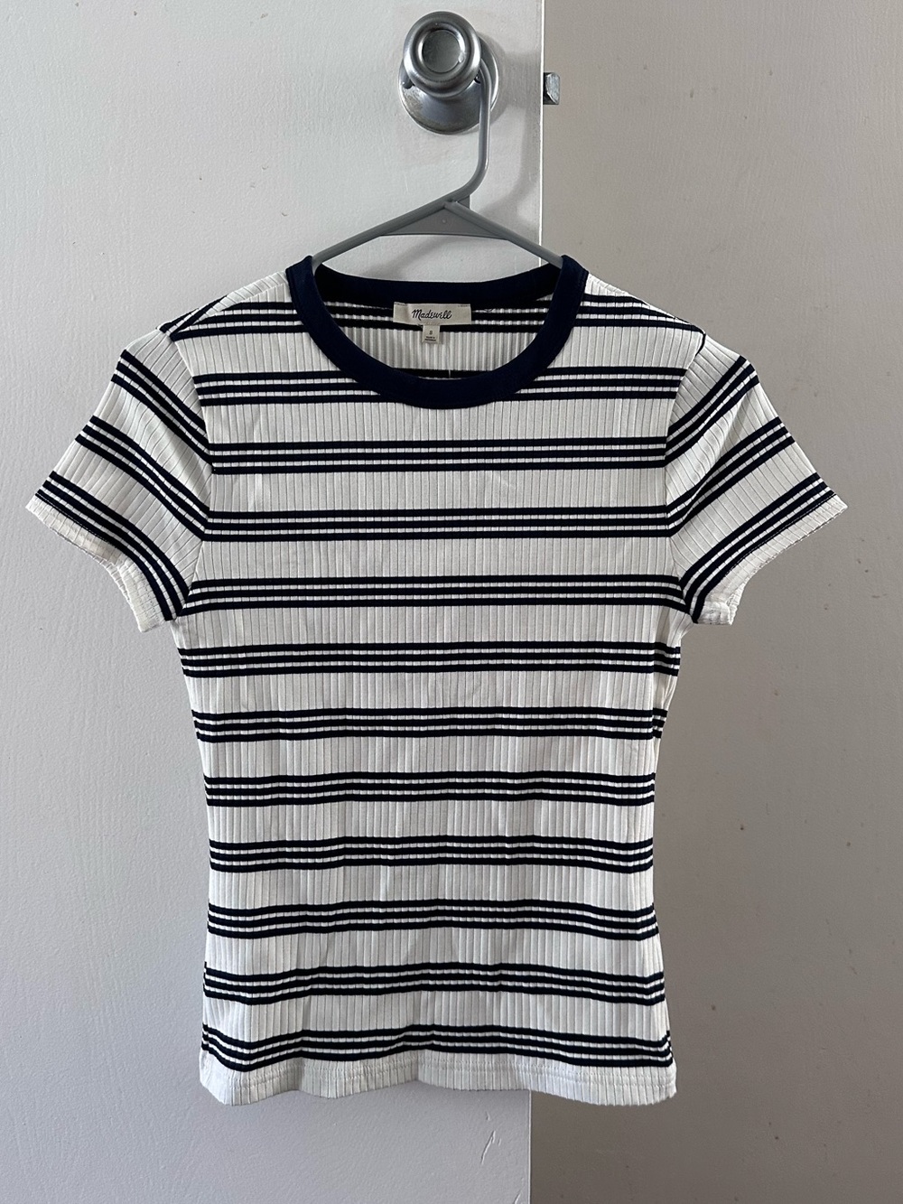 NWT Madewell striped crewneck ribbed tee